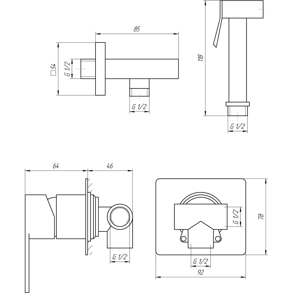 Змішувач гігієнічний TOPAZ SARDINIA TS-G 08735-H20 Тернополь - изображение 4