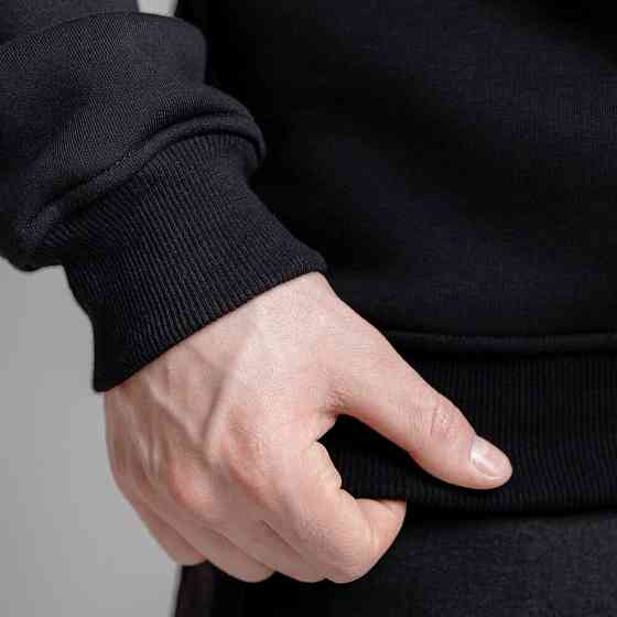 Свитшот Slavni оверсайз мужской черный, Свитшот Slavni Ample тринитка начес черный Киев