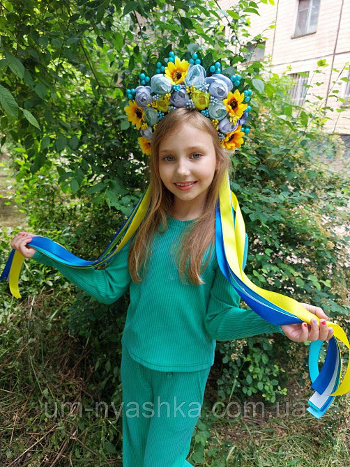 Віночок український червоний сценічний зі стрічками Кривий Ріг - фото 5