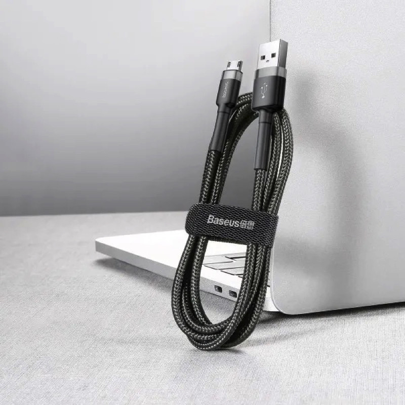 Кабель Baseus Cafule Cable USB For Micro 2.4A 1m Gray+Black Київ - фото 7