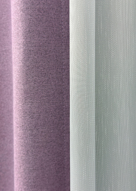 Комплект штор VR-Textil 100% блэкаут ASHEN NIGHT 100х270 2шт и Тюль 300х270 1844ш-1153т сиреневый с белым 71-083/1 Киев - изображение 5
