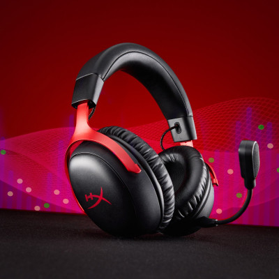 Наушники HyperX Cloud III S Wireless/USB-A/USB-C Black/Red (A59Z0AA) Винница - изображение 12