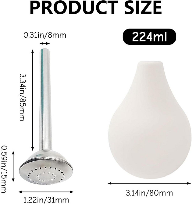 Кулька-розпилювач Brauser 224 мл біла діаметр 79 мм знімна сталева голівка для вологого валяння інструмент для валяння знімний Київ - фото 3