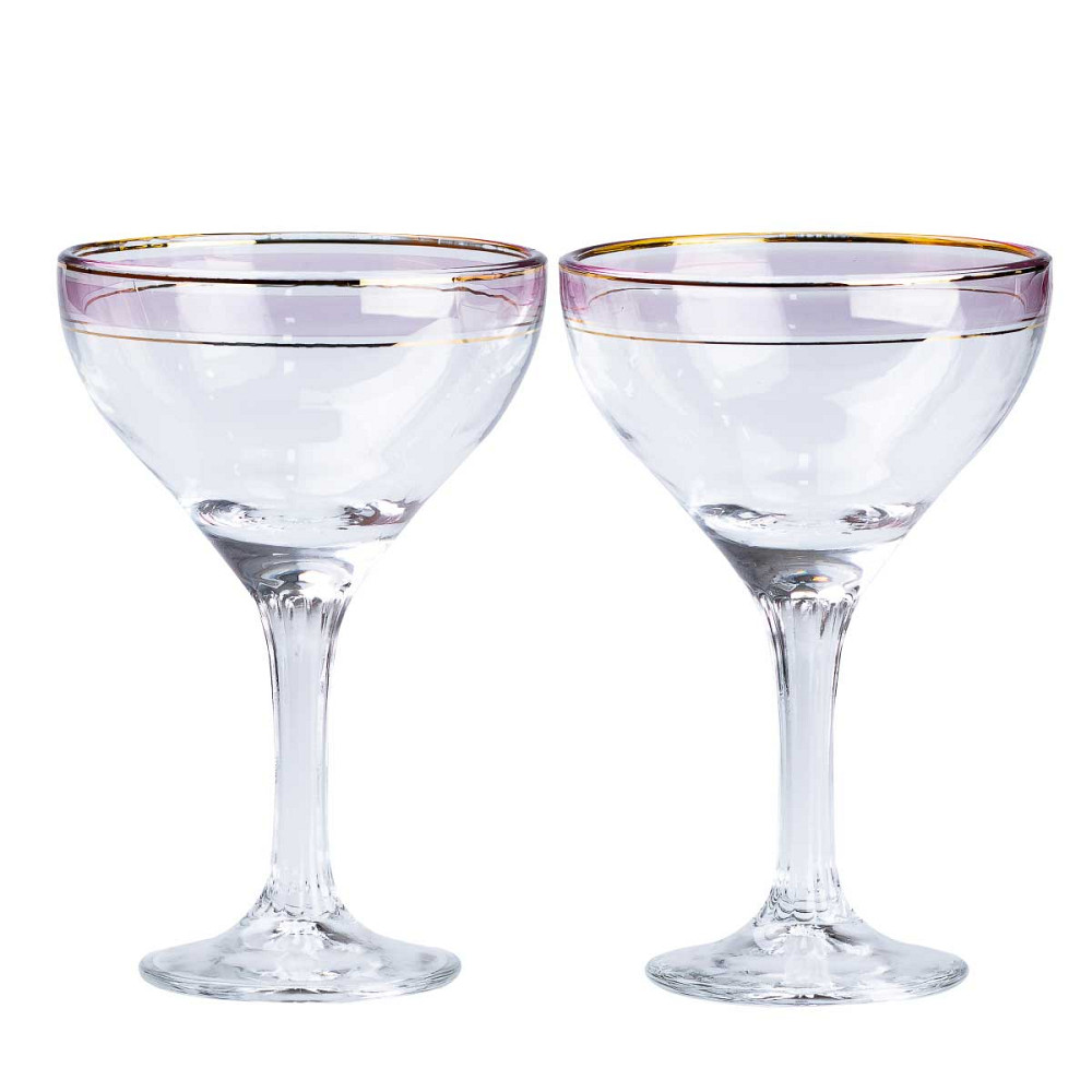 Набір келихів для коктейлів 2 штуки по 290 мл, рожеві HP546 Коломия - фото 1