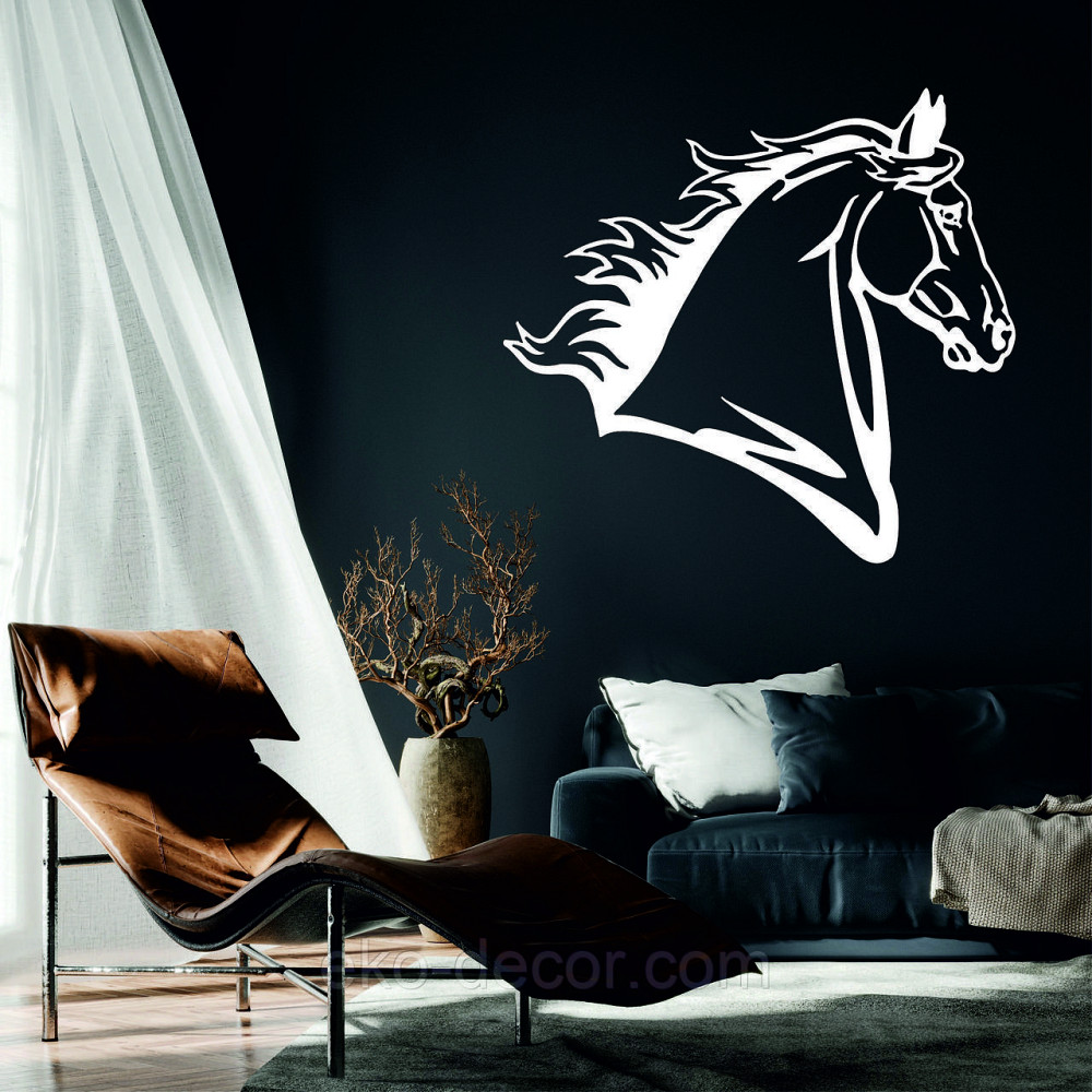 Декоративне настінне Панно «Лошадь», Декор на стіну 70*64 см, Білий Київ - фото 1