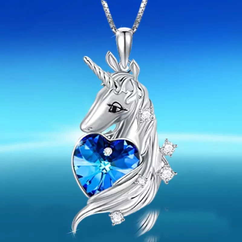 Бижутерия с единорогом кулон с цепочкой 46 см разноцветный Киев - изображение 1