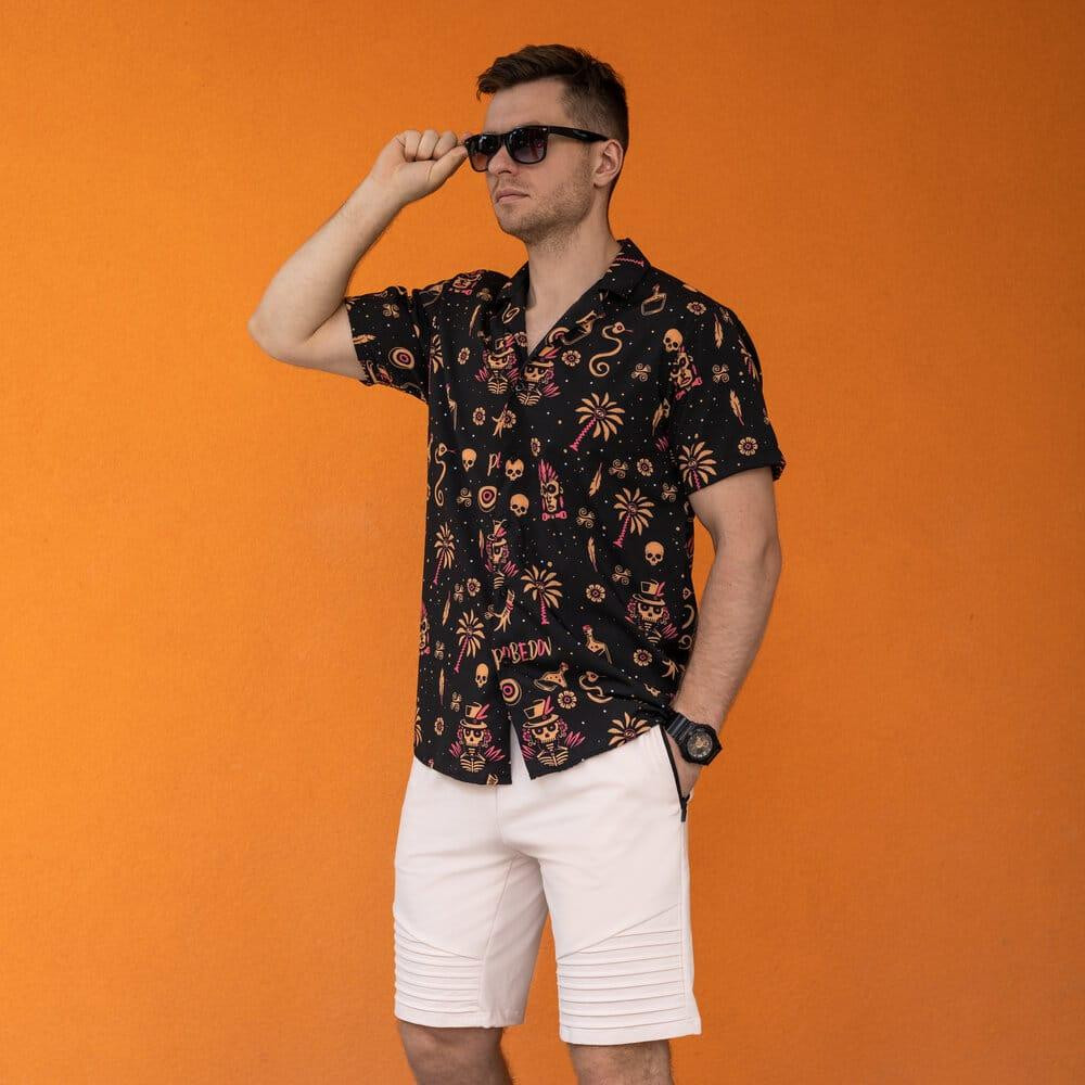 Чоловіча сорочка з коротким рукавом чорна Pobedov Totem Київ - фото 4