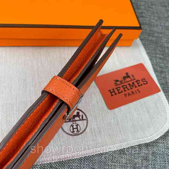 Жіночий помаранчевий гаманець шкіряний Hermes (H-5123) Lux Київ