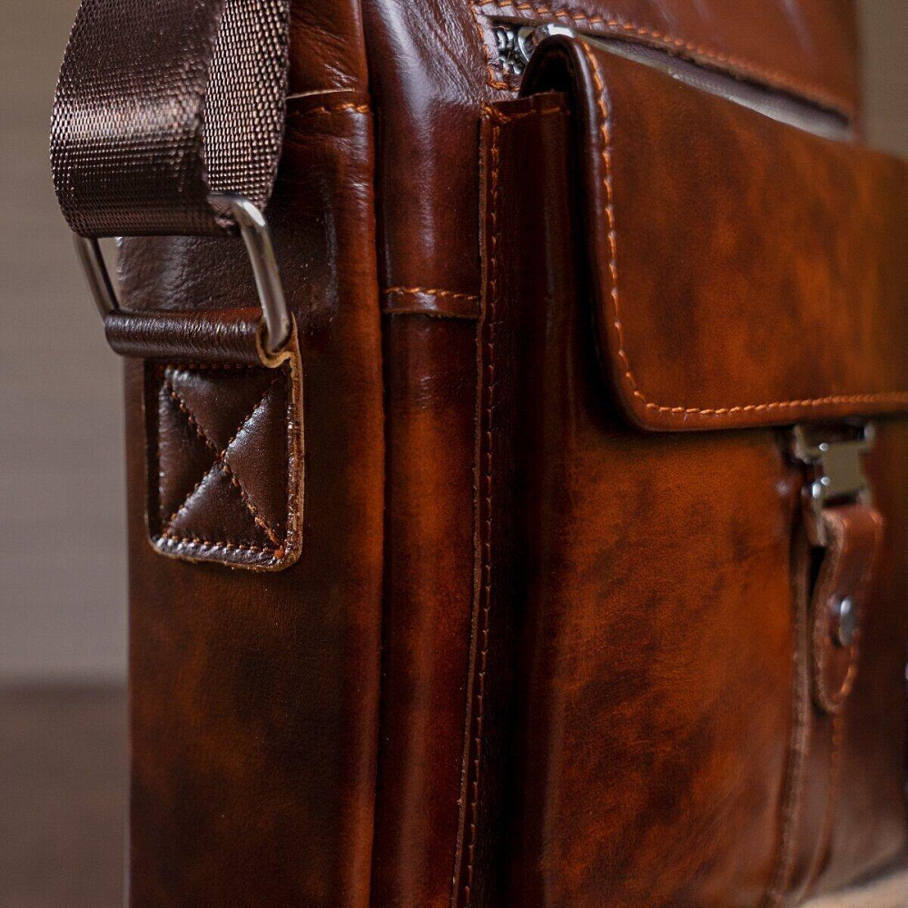 Сумка стильная мужская Коричневая (Vintage) Киев - изображение 14