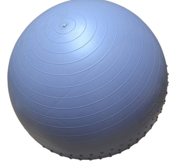 М'яч для фітнесу (фітбол) напівмасажний PowerPlay 4003 Ø75 cm Gymball Sky Blue + помпа Кам'янське - фото 7