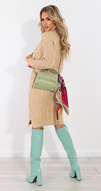 Вязанное платье с косами (46-48) Киев - изображение 3