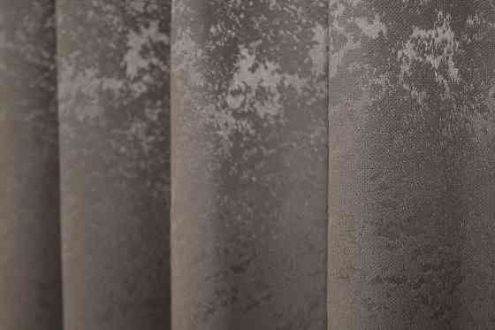 Комплект коротких штор VR-Textil Льон мармур Pavliani № 1373ш 130х170 см 2 шт Коричнево-сірий (35-0057) Київ