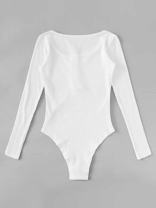 Женское трикотажное боди (рубчик) оптом | Распродажа модели 46, Белый Киев - изображение 5