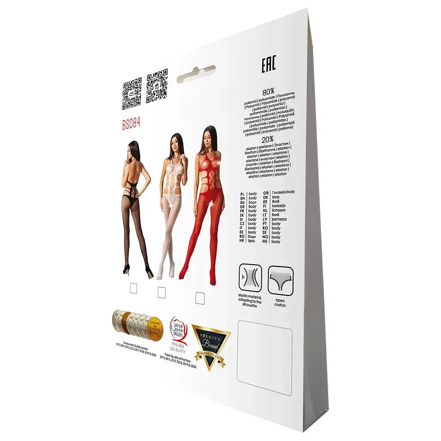 Еротичний бодістокінг Passion BS084 white Львов - изображение 6