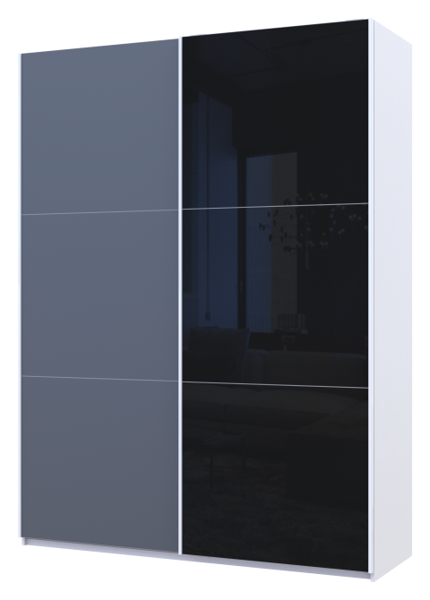 Шкаф-купе двухдверный Doros G-Caiser 180х60х240 см Белый/Графит/1 Черное стекло (DRS-011020) Львов - изображение 1