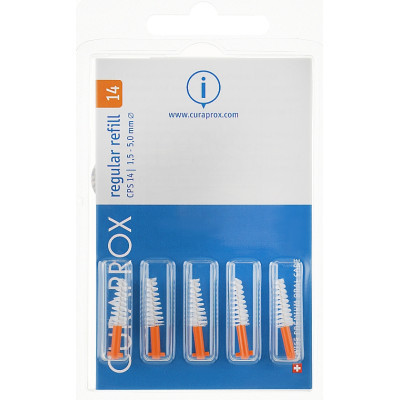 Щітки для міжзубних проміжків Curaprox Regular Refill CPS 14 Ортодонтичні конічні D 1.4 - 5 мм Без тримача 5 шт. (7612412014006) Вінниця - фото 1