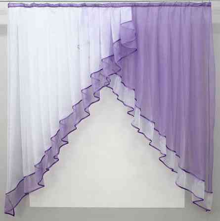 Кухонная занавеска VR-Textil № 023к сиреневый с белым 150х150 см (50-519) Киев