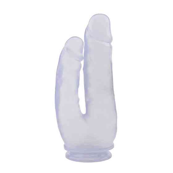 Фаллоимитатор двойной на присоске Chisa Hi-Rubber, прозрачный Sex Aura Киев