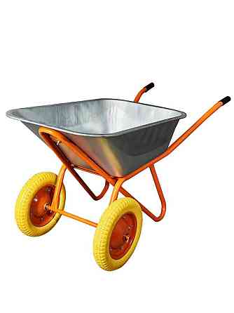 Тачка двоколісна будівельна з поліуретановими колесами на підшипниках 100л/250кг/0.8 мм Одеса