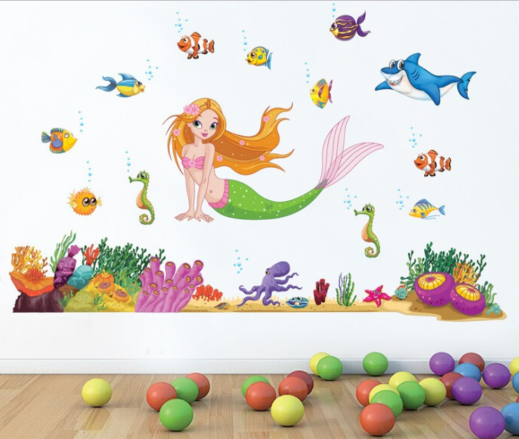 Дитяча наклейка на стіну Русалочка та друзі Київ - фото 5