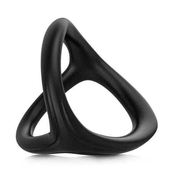 Ерекційне кільце ультрам'яке яке розтягується Adorime Tresor силіконове 3в1 Чорне Вінниця