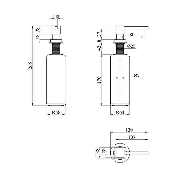 Дозатор для миючого засобу Kroner KRP Spender - C008 Київ