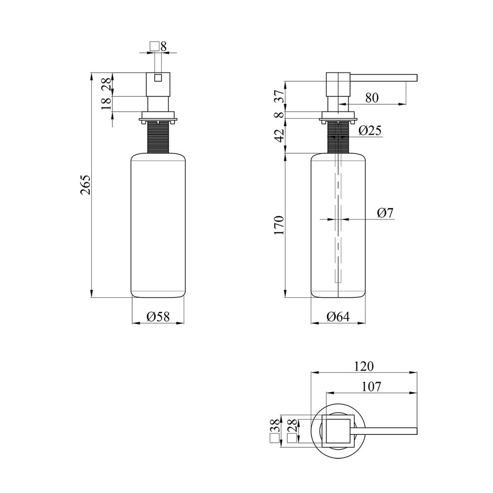 Дозатор для миючого засобу Kroner KRP Spender - C008 Київ - фото 2