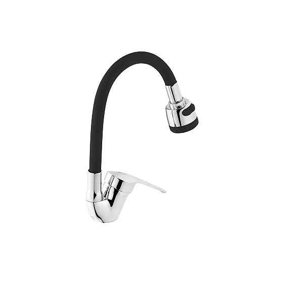 Змішувач для кухні Agua Sevilla гнучкий - C039NGR хром/чорний Київ