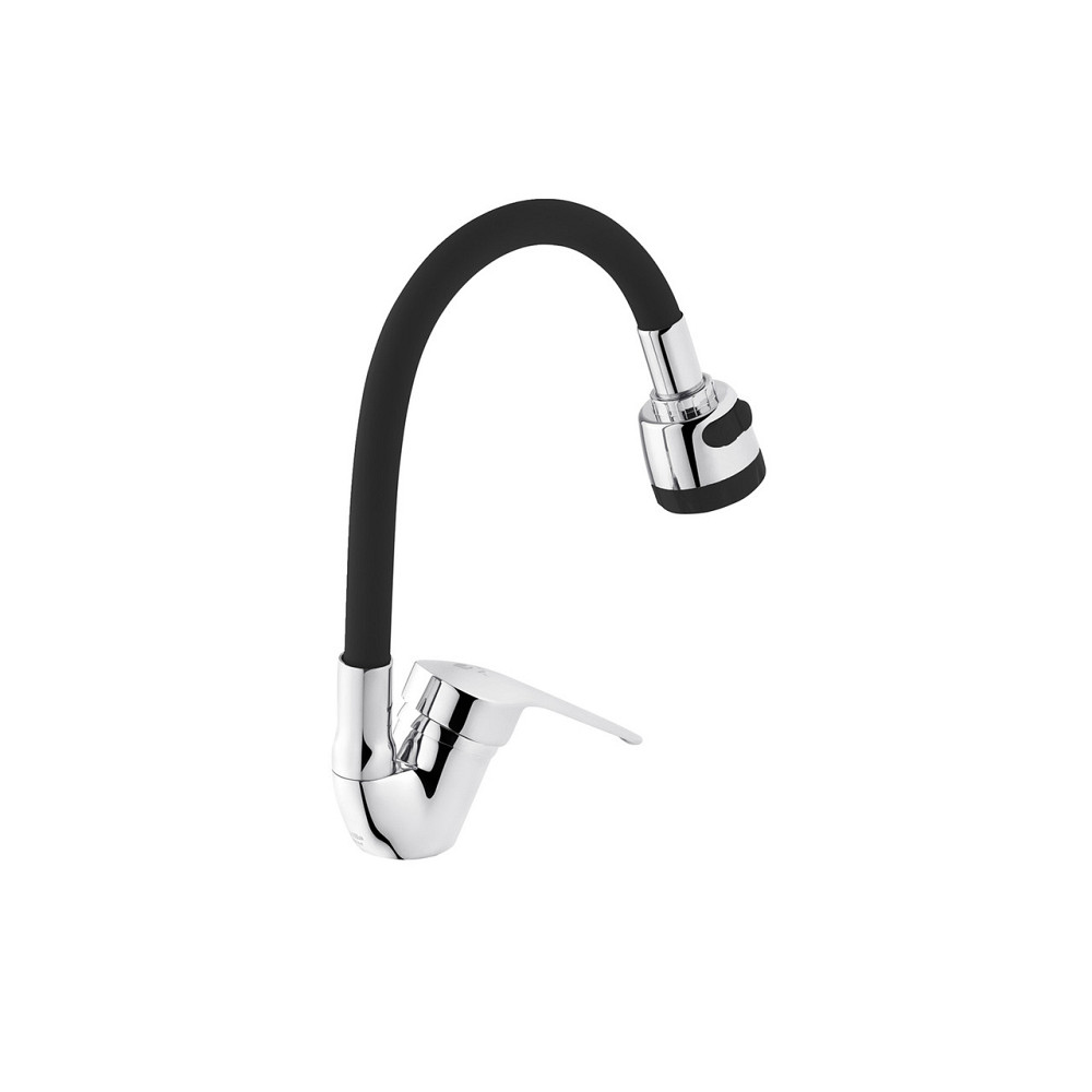 Смеситель для кухни Agua Sevilla гибкий - C039NGR хром/чёрный Киев - изображение 2