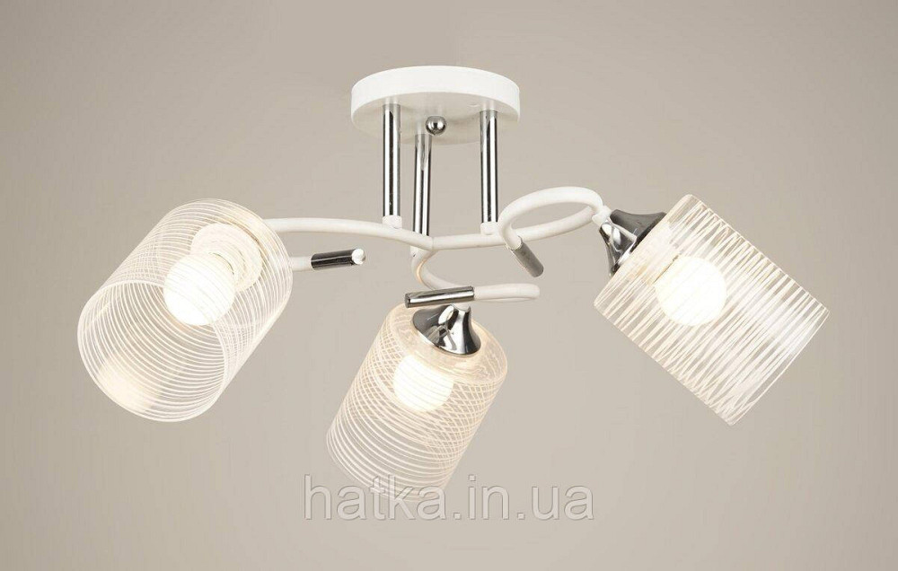 Люстра стельова Sirius B N4523/3 WT+CH на 3 плафони Київ - фото 1