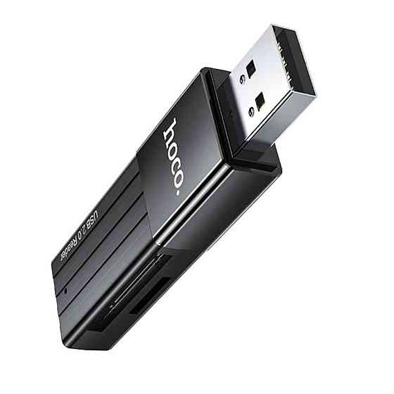 Хаб HOCO HB20 Mindful 2-in-1card reader(USB2.0) Black (6931474735201) Киев