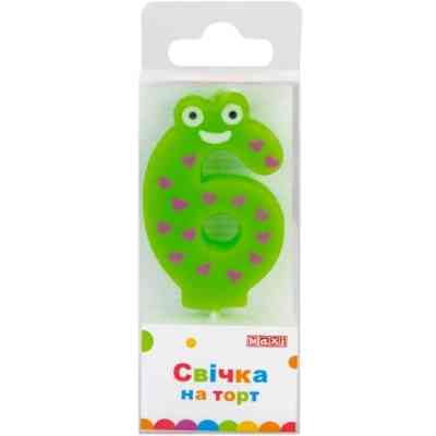 Свеча Maxi "6" 4,5 см, на торт (MX622053-6) Винница