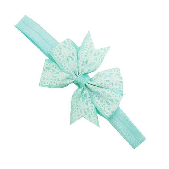 Дитяча пов'язка з мереживним принтом one size м`ятно-білий Київ