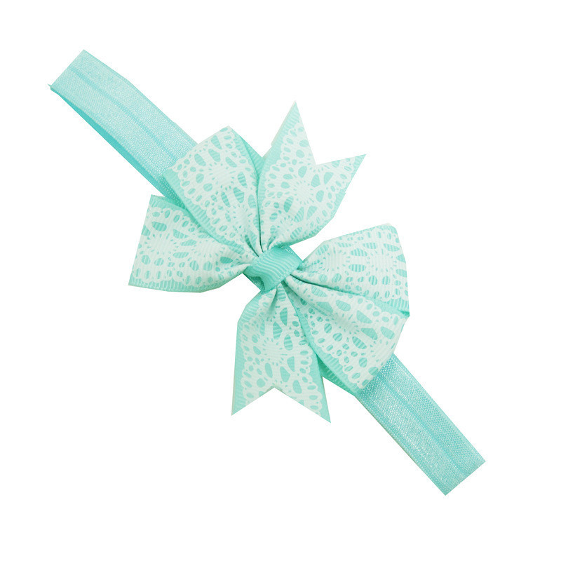 Дитяча пов'язка з мереживним принтом one size м`ятно-білий Київ - фото 1