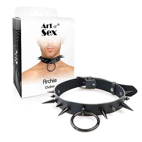 Чоловічий чокер з шипами Art of Sex - Archie Leather and Spikes Sex Aura Київ