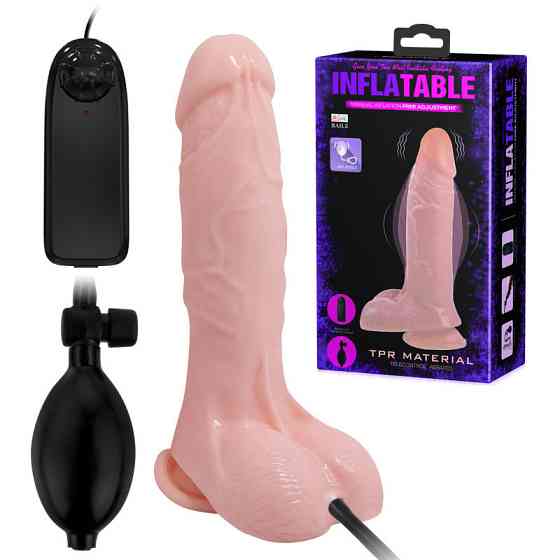Реалістичний вібратор - Inflatable Vibrating Dildo Flesh Sex Aura Київ