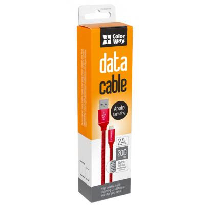 Дата кабель USB 2.0 AM to Lightning 2.0m red ColorWay (CW-CBUL007-RD) Вінниця - фото 4