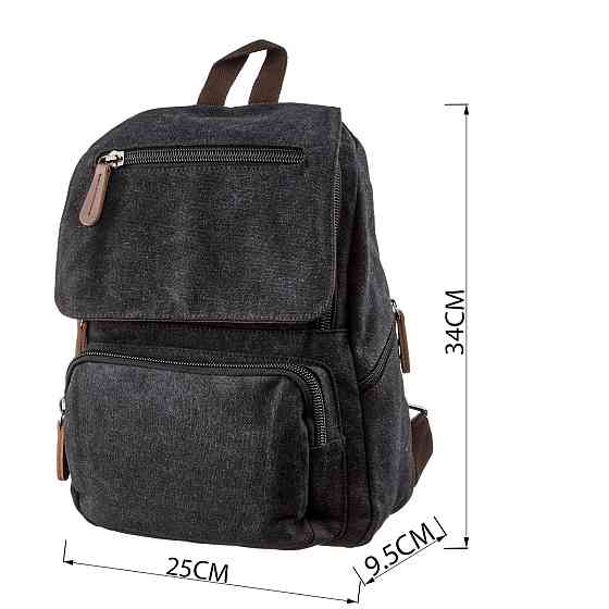 Компактний жіночий текстильний рюкзак Vintage 20194 Чорний Київ