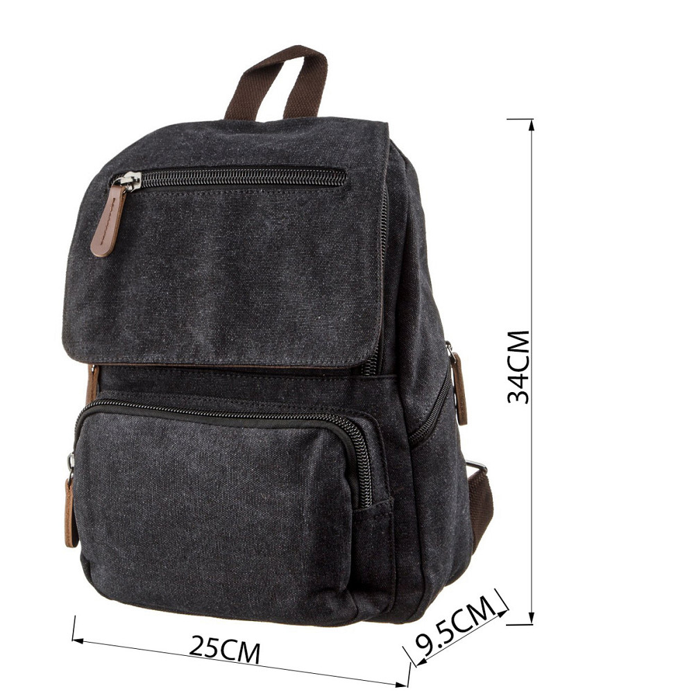 Компактний жіночий текстильний рюкзак Vintage 20194 Чорний Київ - фото 3