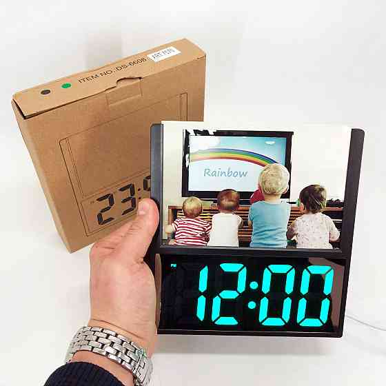 Часы сетевые электронные светящиеся настольные DS-6608, Настольные часы со QX-236 светящимся циферблатом Киев