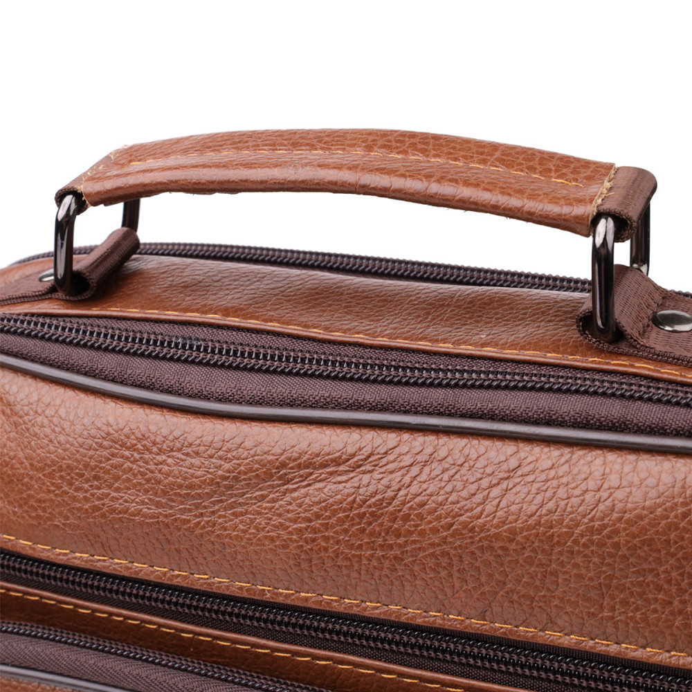 Сумка чоловіча з ручкою для перенесення в руці з натуральної шкіри Vintage 23031 Світло-коричневий Київ - фото 8