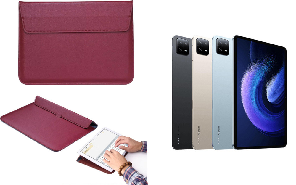 Чохол-конверт VitoCase для Xiaomi Mi Pad 6, з функцією підставки для планшета Бордовий Київ - фото 1