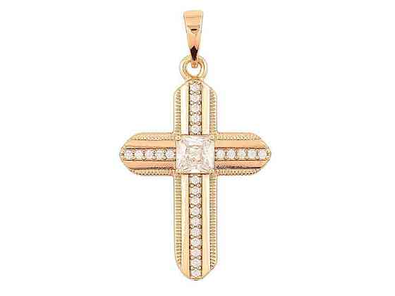 Кулон Позолота 18K Крест с цирконом для цепочки 271475 ТМ XUPING Киев