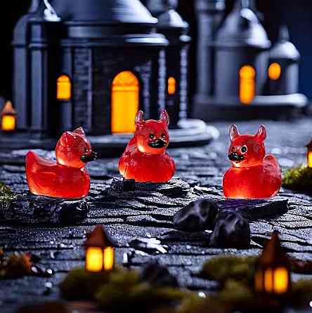 Міні фігурки качка диявол 30 шт, червоні декоративні качечки для Halloween, міні декор та DIY Київ