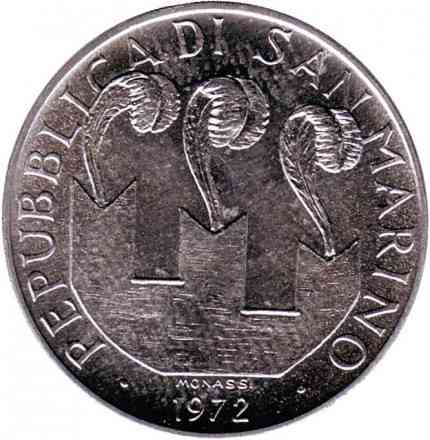Корова с телёнком. Монета 10 лир. 1972 год, Сан-Марино.UNC Полтава