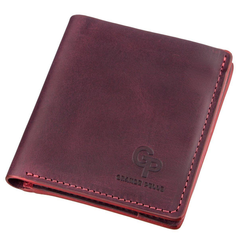 Оригинальное портмоне женское с накладной монетницей GRANDE PELLE 11225 Бордовое Киев - изображение 7