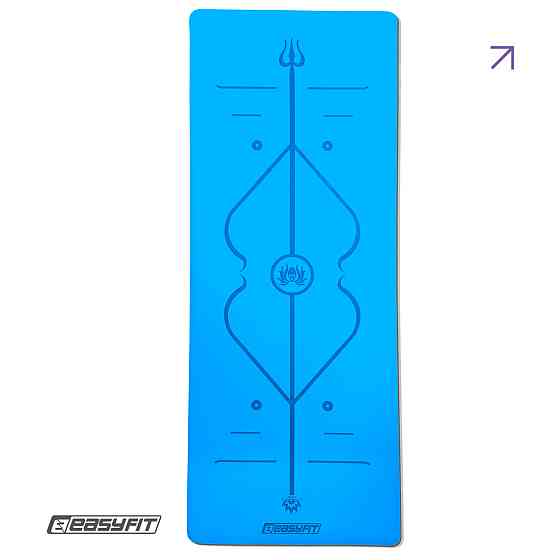 EasyFit Килимок для йоги професійний EasyFit Pro каучук 5 мм Блакитний Коломыя