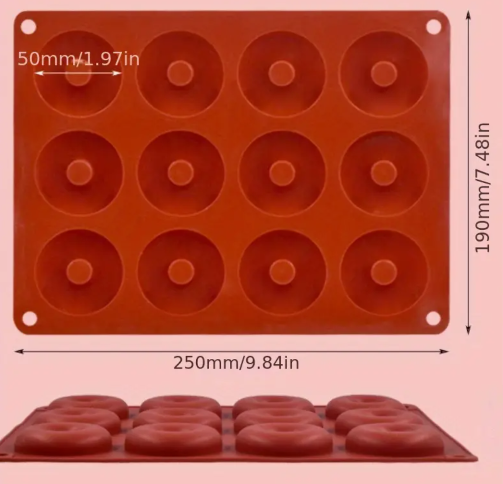 Силіконова форма 25×19 см на 12 осередків у вигляді пончиків для цукерок, мармеладу, випічки та інших солодощів Одеса - фото 4