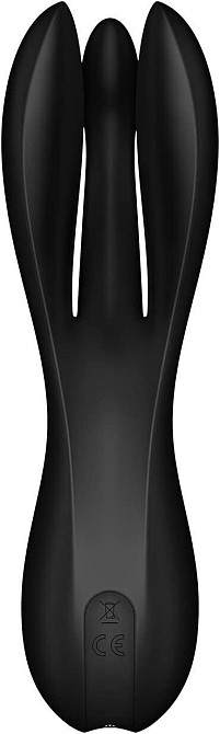 Клиторальный вибратор Satisfyer Threesome 2 Black, 3 гибких пальчика, 3 мотора Sex Aura Киев - изображение 2