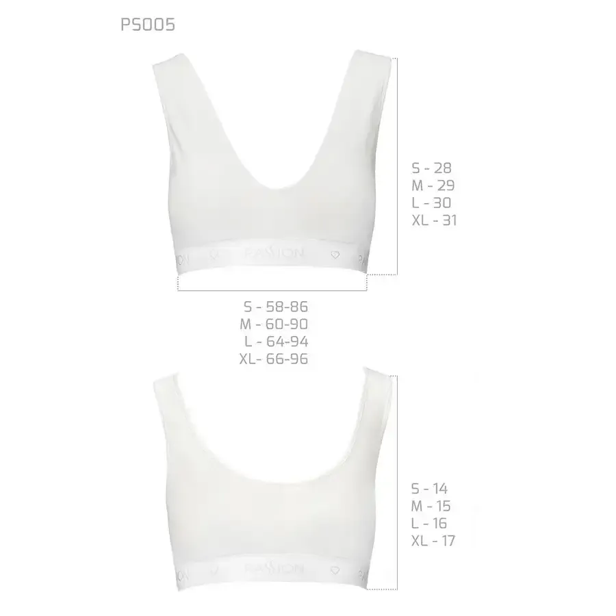 Спортивний топ з еластичної бавовни Passion PS005 TOP XL, white Львов - изображение 6